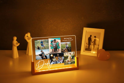 Personalized Photo Collage Led Light: Custom Family Gift, Personalised Photo Frame, Parents Picture