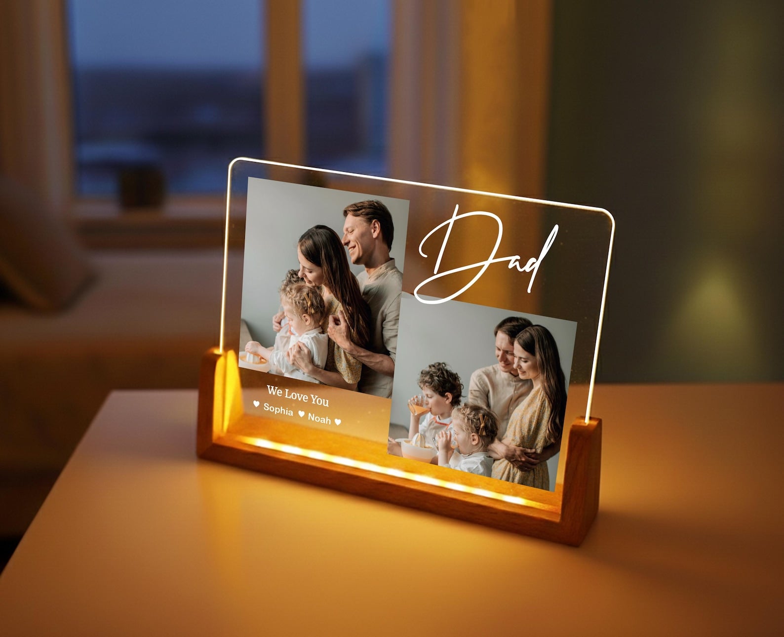 Personalized Photo Collage Led Light: Custom Family Gift, Personalised Photo Frame, Parents Picture
