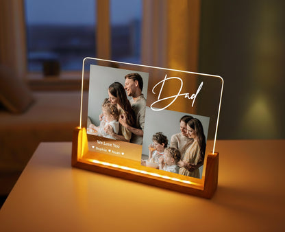 Personalized Photo Collage Led Light: Custom Family Gift, Personalised Photo Frame, Parents Picture