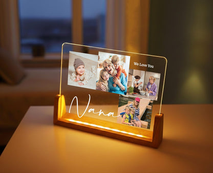 Personalized Photo Collage Led Light: Custom Family Gift, Personalised Photo Frame, Parents Picture
