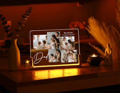 Personalized Photo Collage Led Light: Custom Family Gift, Personalised Photo Frame, Parents Picture