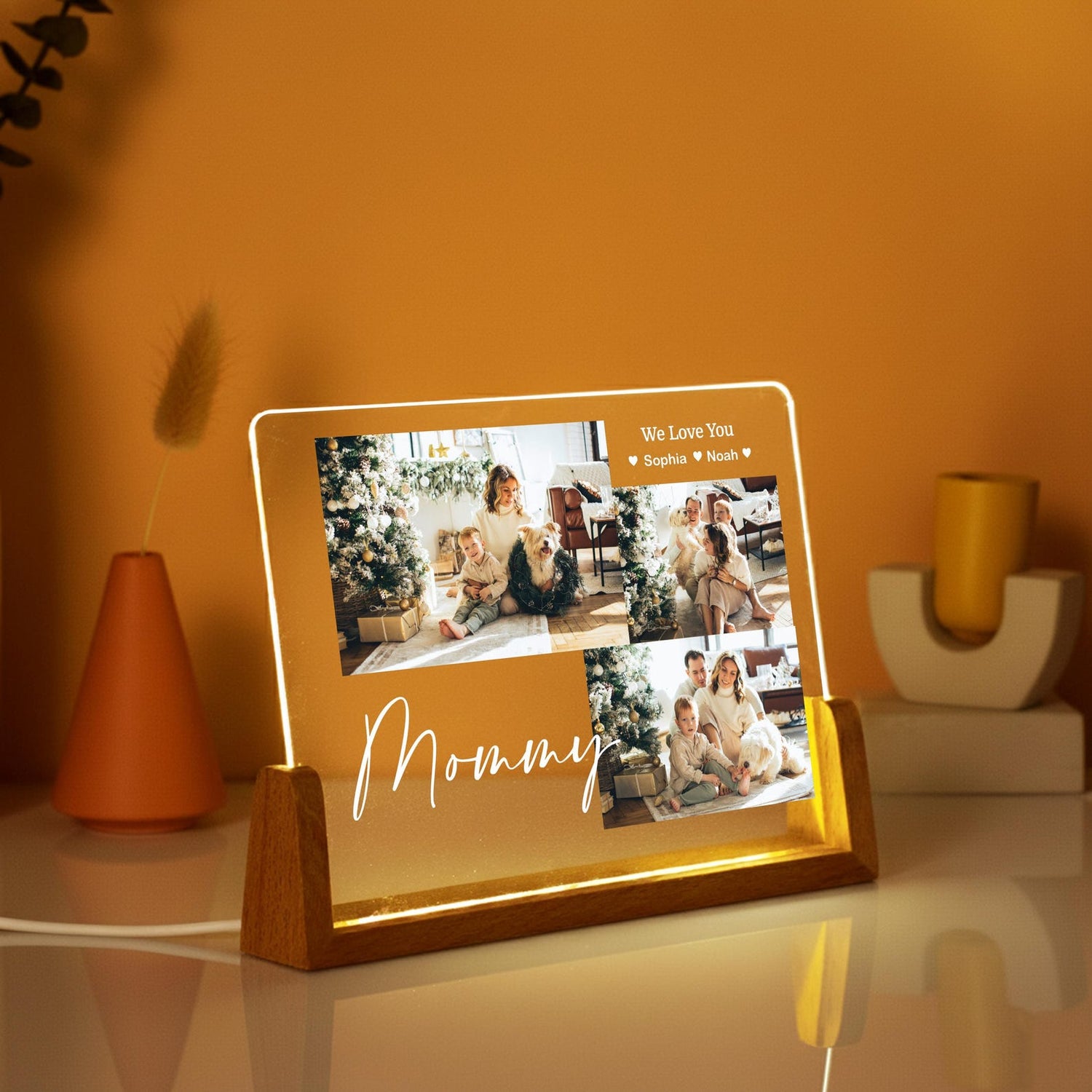 Personalized Photo Collage Led Light: Custom Family Gift, Personalised Photo Frame, Parents Picture