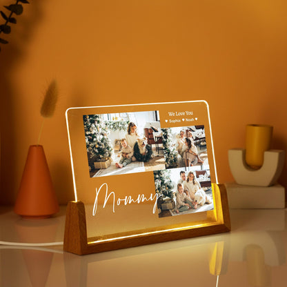 Personalized Photo Collage Led Light: Custom Family Gift, Personalised Photo Frame, Parents Picture