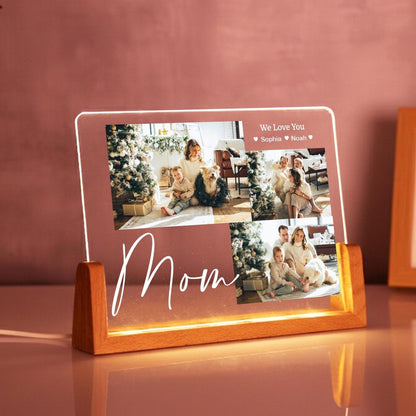 Personalized Photo Collage Led Light: Custom Family Gift, Personalised Photo Frame, Parents Picture