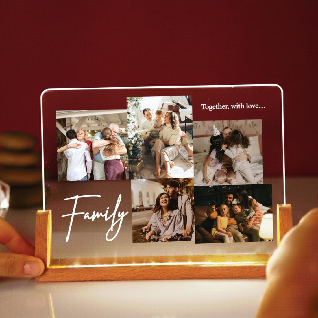 Personalized Photo Collage Led Light: Custom Family Gift, Personalised Photo Frame, Parents Picture