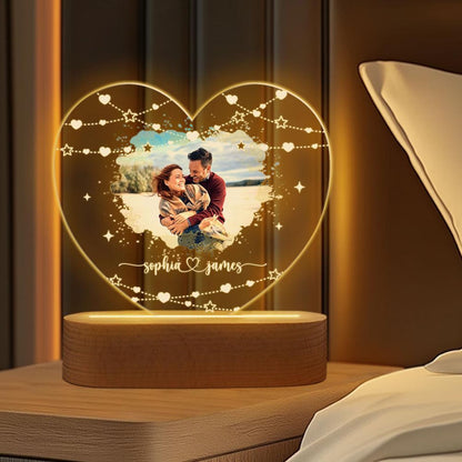 Custom photo Night Light as Valentines Day Gift - Anniversary Gifts
