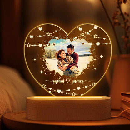 Custom photo Night Light as Valentines Day Gift - Anniversary Gifts