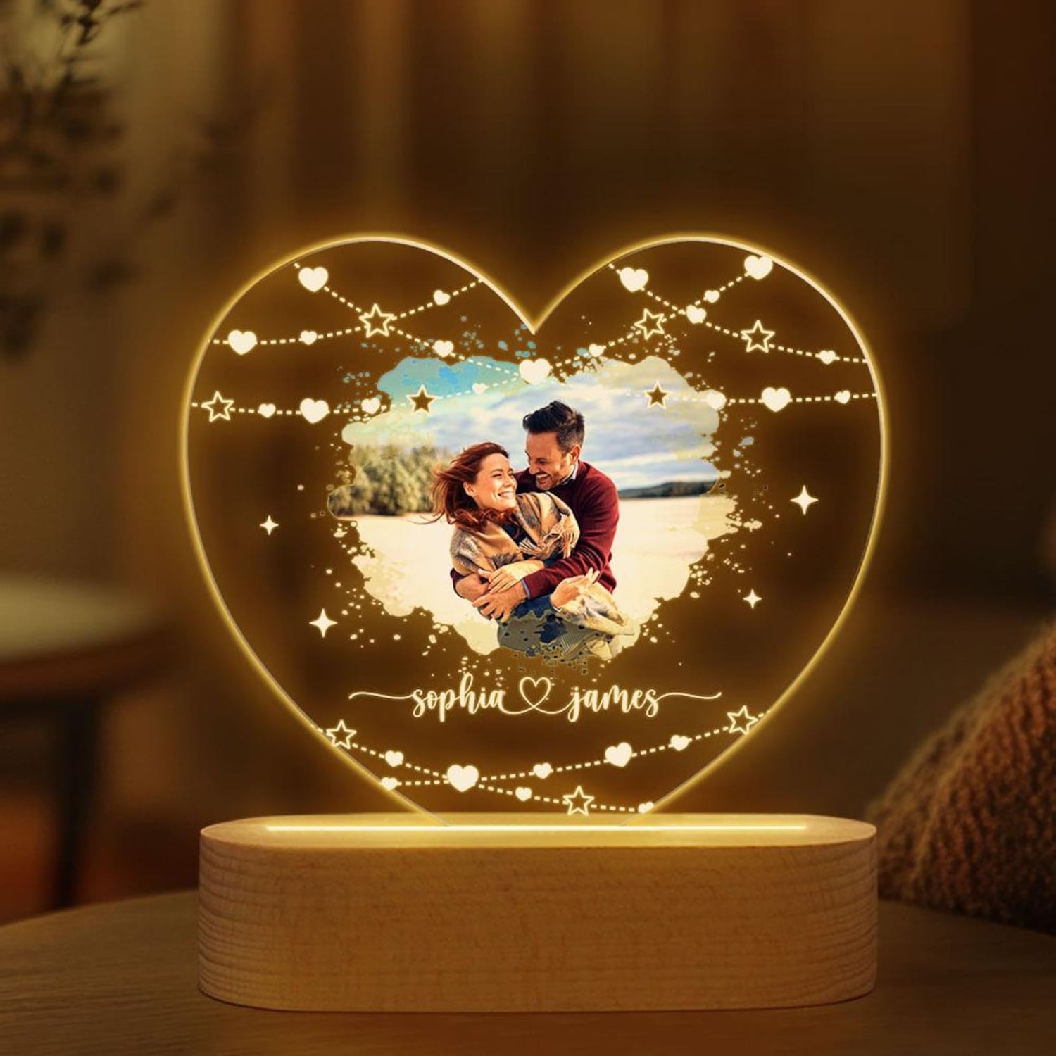 Custom photo Night Light as Valentines Day Gift - Anniversary Gifts