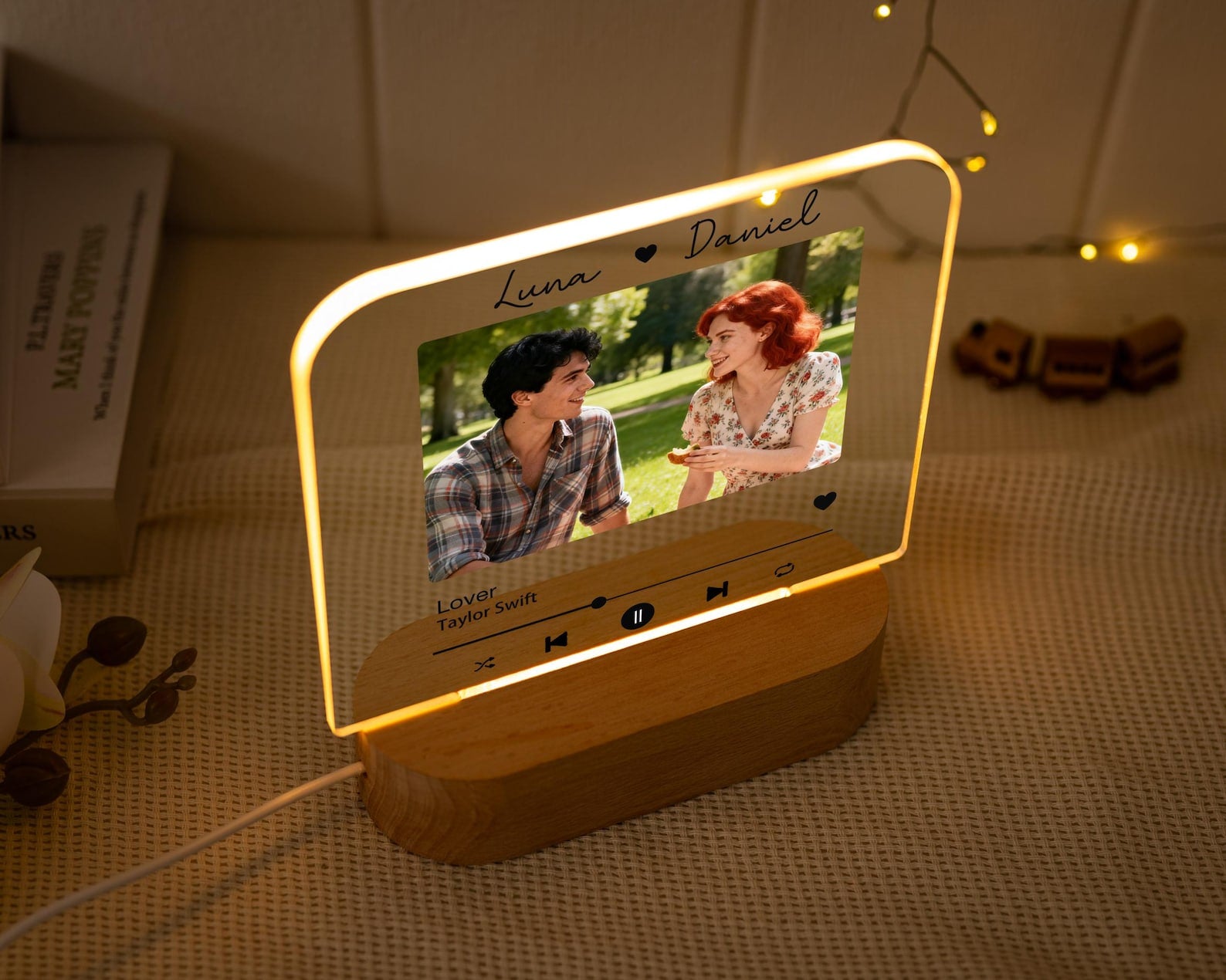 Personalized Acrylic Night Light with Photo, Custom Music Song Gift for Him Her, Boyfriend Girlfriend Gift,