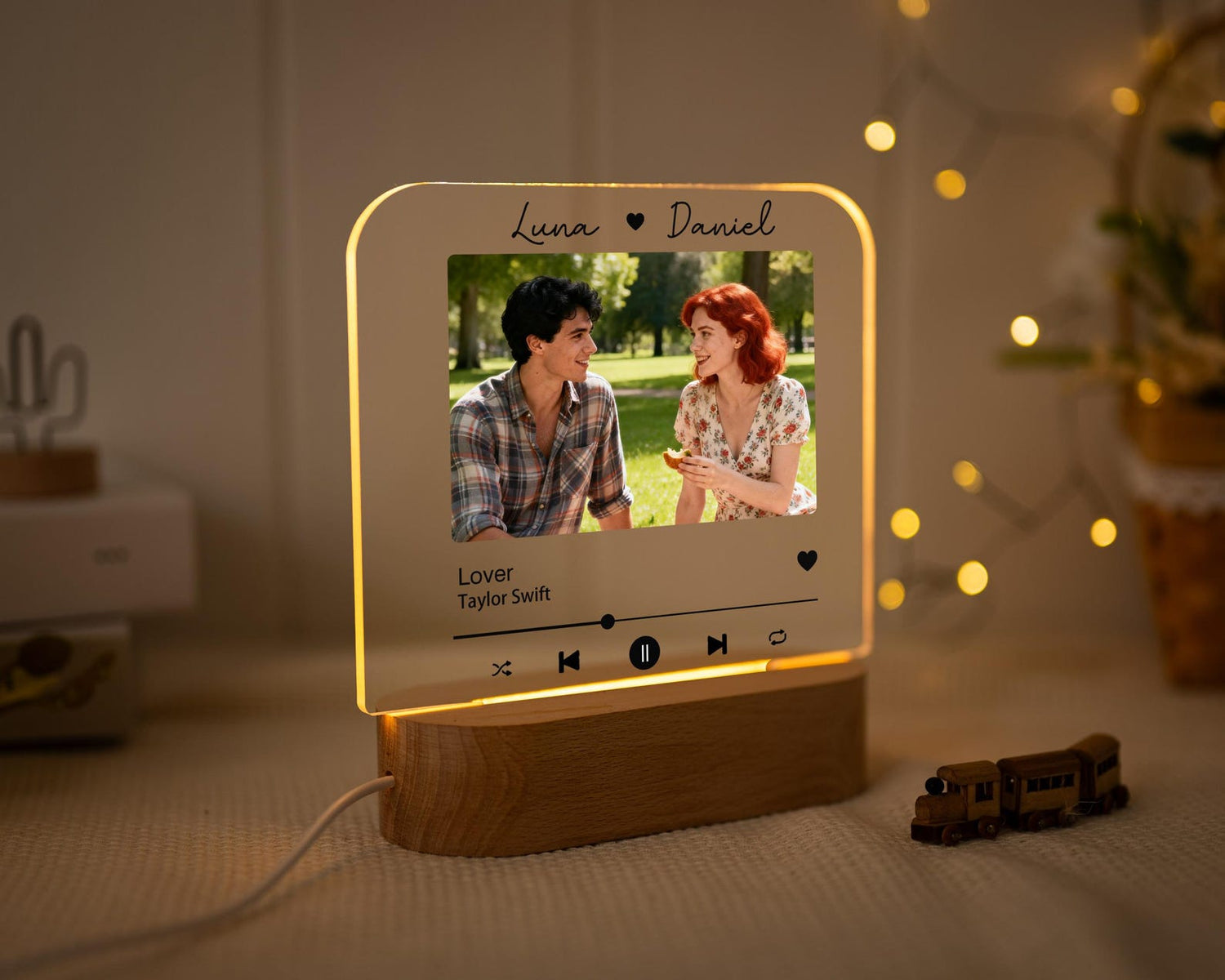 Personalized Acrylic Night Light with Photo, Custom Music Song Gift for Him Her, Boyfriend Girlfriend Gift,