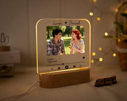 Personalized Acrylic Night Light with Photo, Custom Music Song Gift for Him Her, Boyfriend Girlfriend Gift,