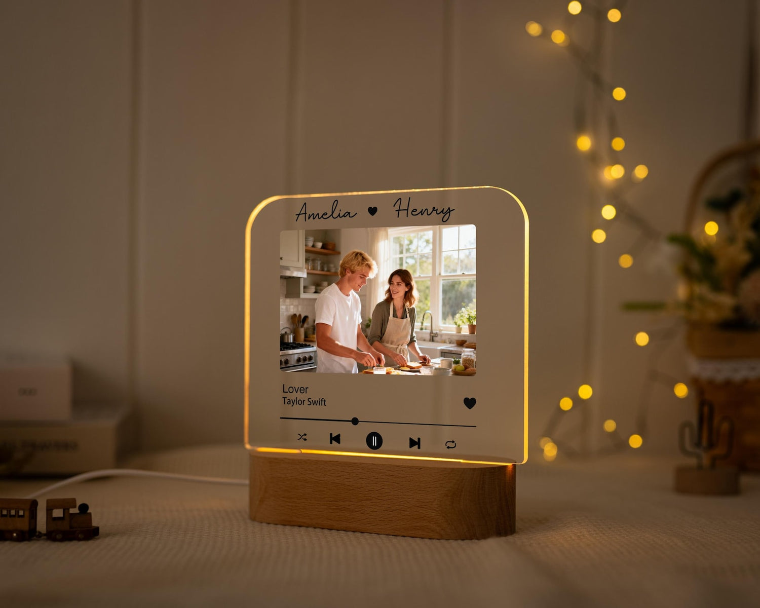 Personalized Acrylic Night Light with Photo, Custom Music Song Gift for Him Her, Boyfriend Girlfriend Gift,