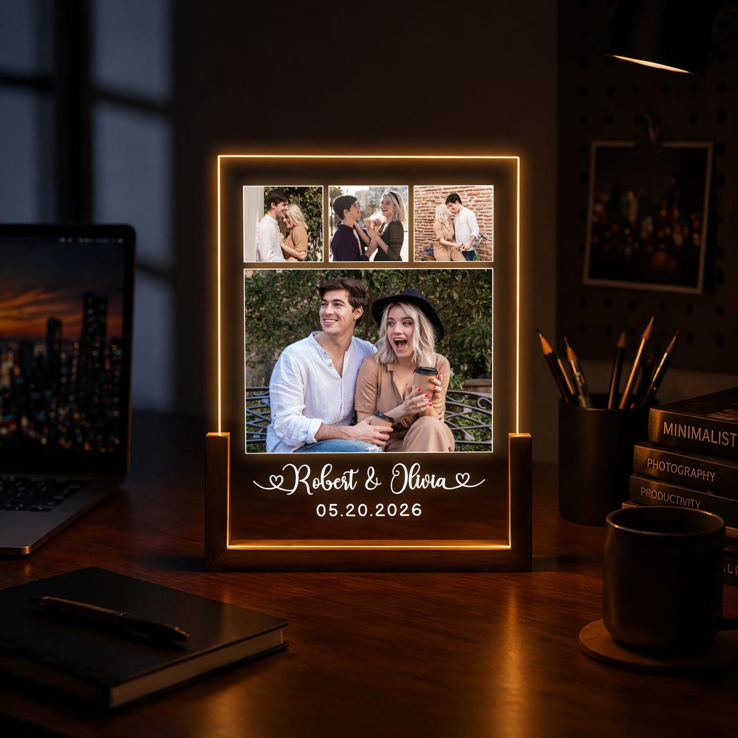 Custom Friend Photo LED Night Light, Personalized Friendship Gift