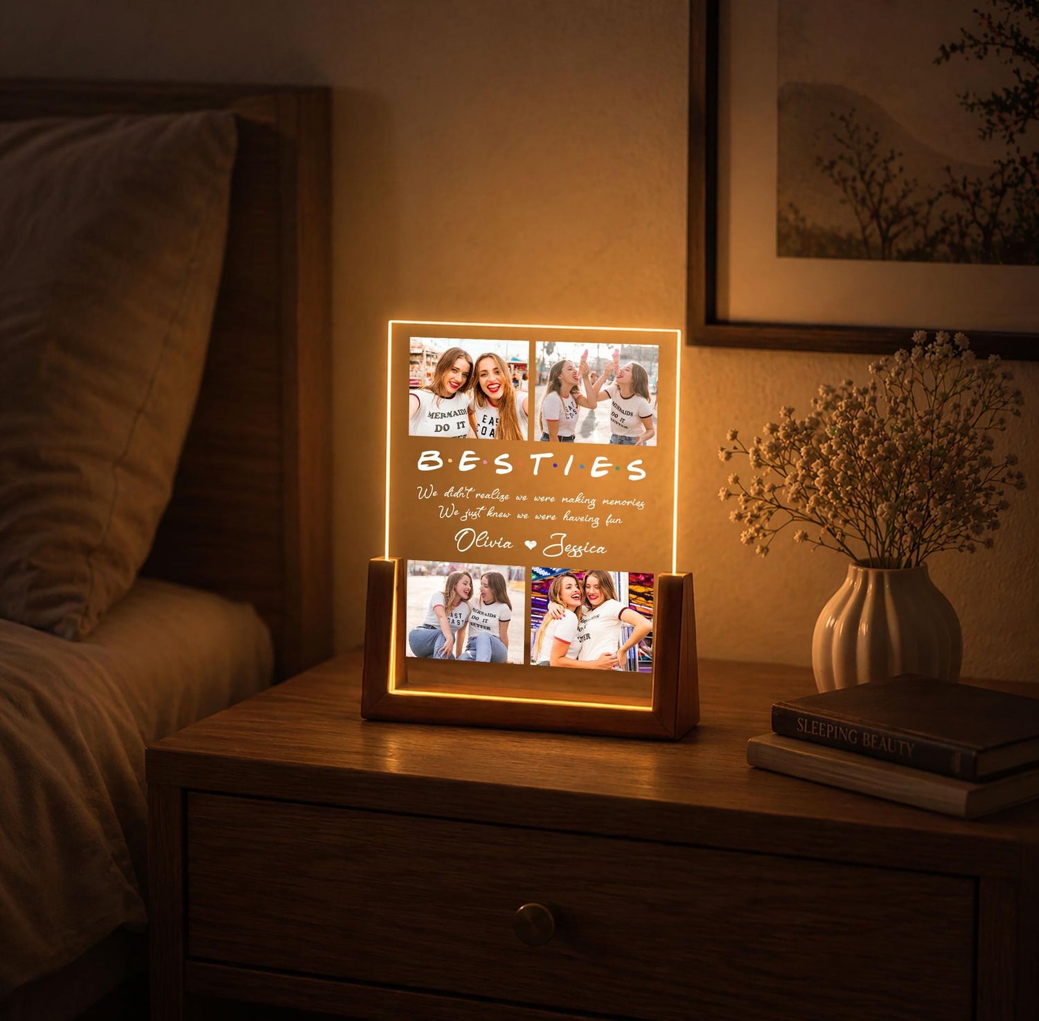 Custom Friend Photo LED Night Light, Personalized Friendship Gift