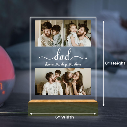 Personalized Photo Night Light,Fathers Day Gifts,Personalized Gifts,Gift for Dad,Best Dad Ever,Custom Name Light,Bedroom Night Light,For dad
