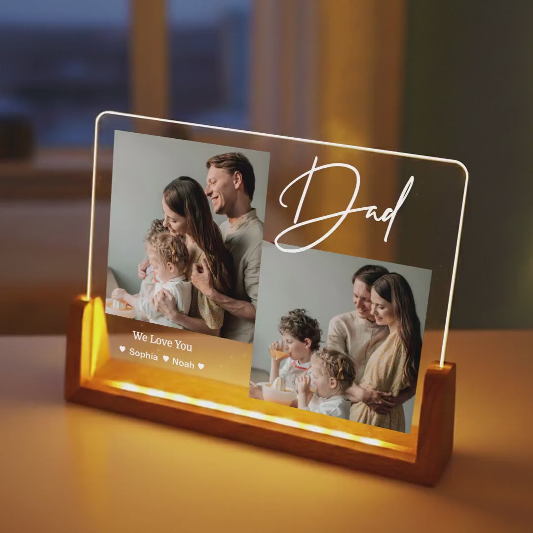 Personalized Photo Collage Led Light: Custom Family Gift, Personalised Photo Frame, Parents Picture