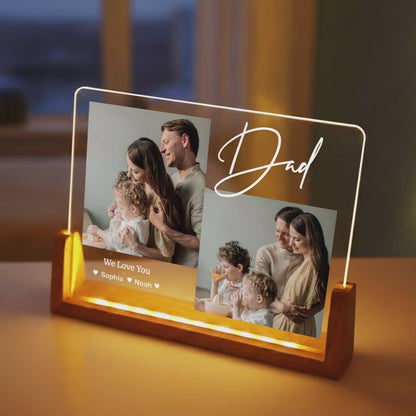 Personalized Photo Collage Led Light: Custom Family Gift, Personalised Photo Frame, Parents Picture