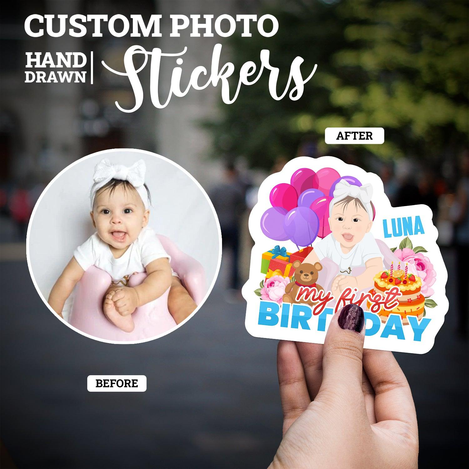 Birthday Custom UV Stickers | Name &amp; Age | Party Return Gift Stickers