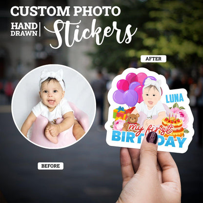 Birthday Custom UV Stickers | Name &amp; Age | Party Return Gift Stickers